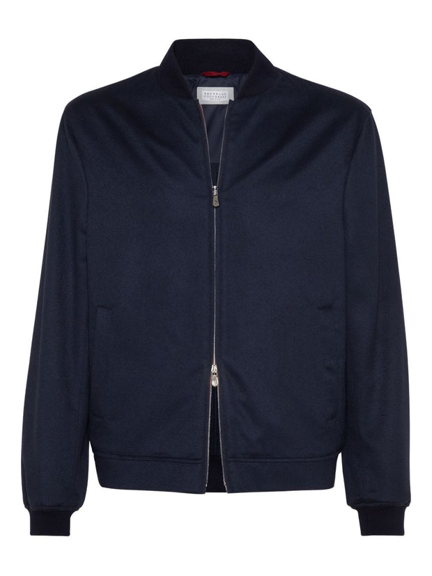 Brunello Cucinelli Cashmere Bomber Jacket - Blue