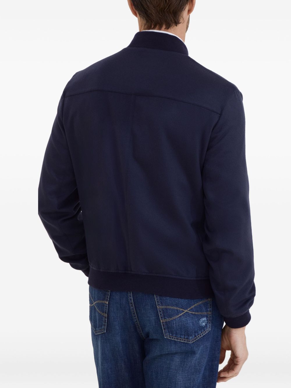 Brunello Cucinelli Cashmere Bomber Jacket - Blue