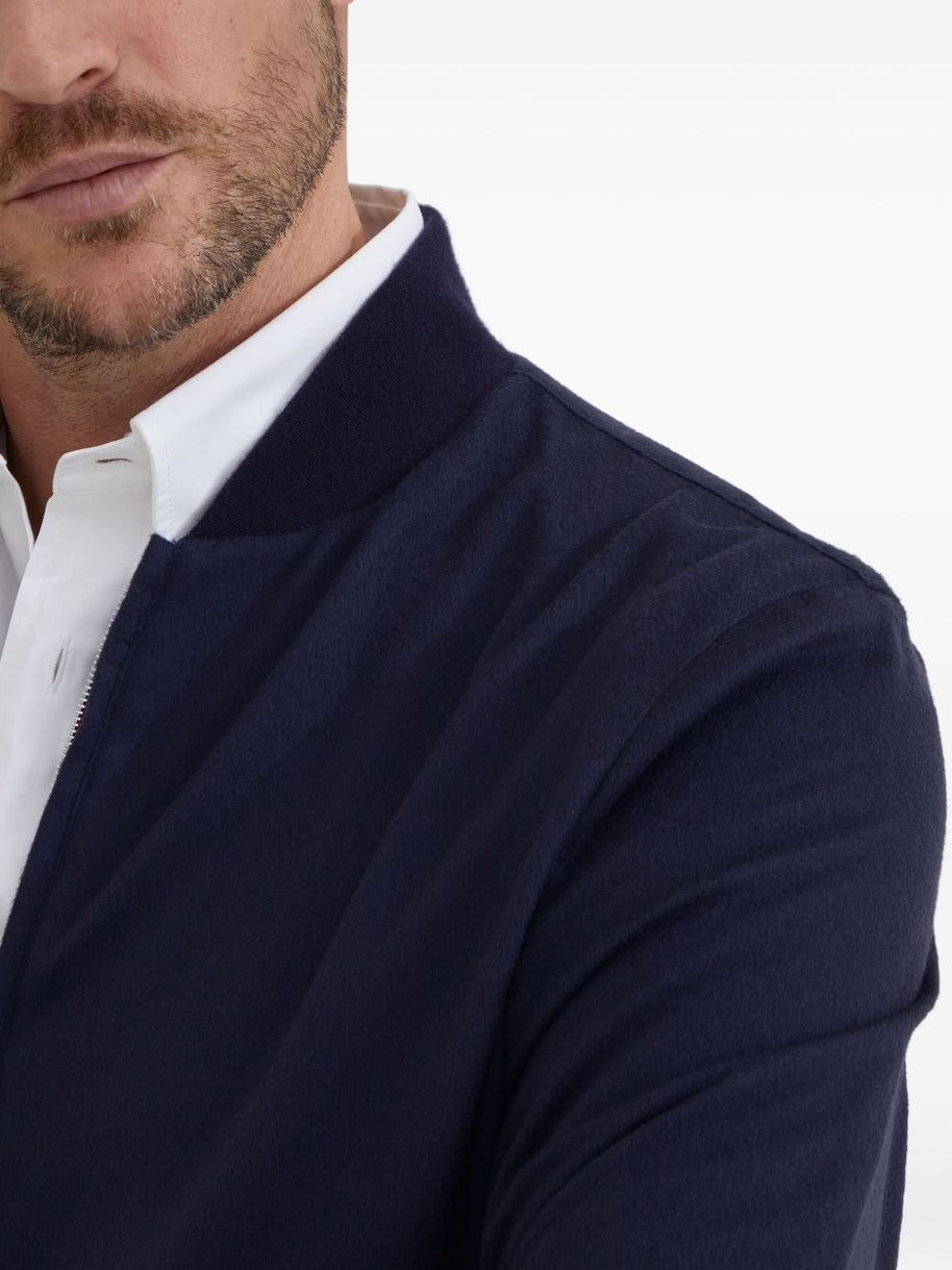 Brunello Cucinelli Cashmere Bomber Jacket - Blue