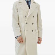 Brunello Cucinelli One-and-a-half-breasted Coat In Wide Cashmere Corduroy With Patch Pockets And Metal Buttons