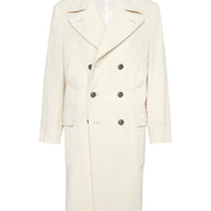 Brunello Cucinelli One-and-a-half-breasted Coat In Wide Cashmere Corduroy With Patch Pockets And Metal Buttons