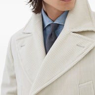 Brunello Cucinelli One-and-a-half-breasted Coat In Wide Cashmere Corduroy With Patch Pockets And Metal Buttons