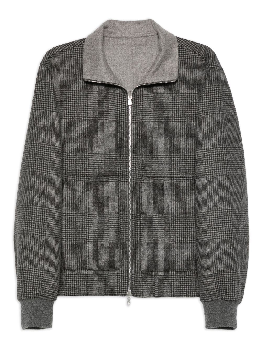Brunello Cucinelli Check-pattern Zip-up Bomber Jacket
