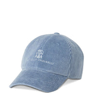 Brunello Cucinelli Logo Cotton Baseball Cap Clear Blue