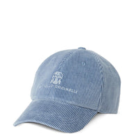Brunello Cucinelli Logo Cotton Baseball Cap Clear Blue