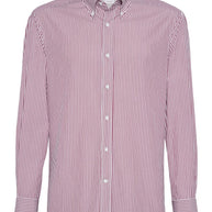 Brunello Cucinelli Striped Cotton Shirt - Red