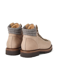 Brunello Cucinelli Nubuck Mountain-style Boots With Wool And Cashmere Insert