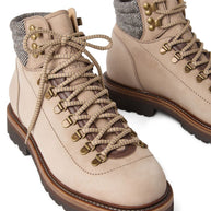 Brunello Cucinelli Nubuck Mountain-style Boots With Wool And Cashmere Insert