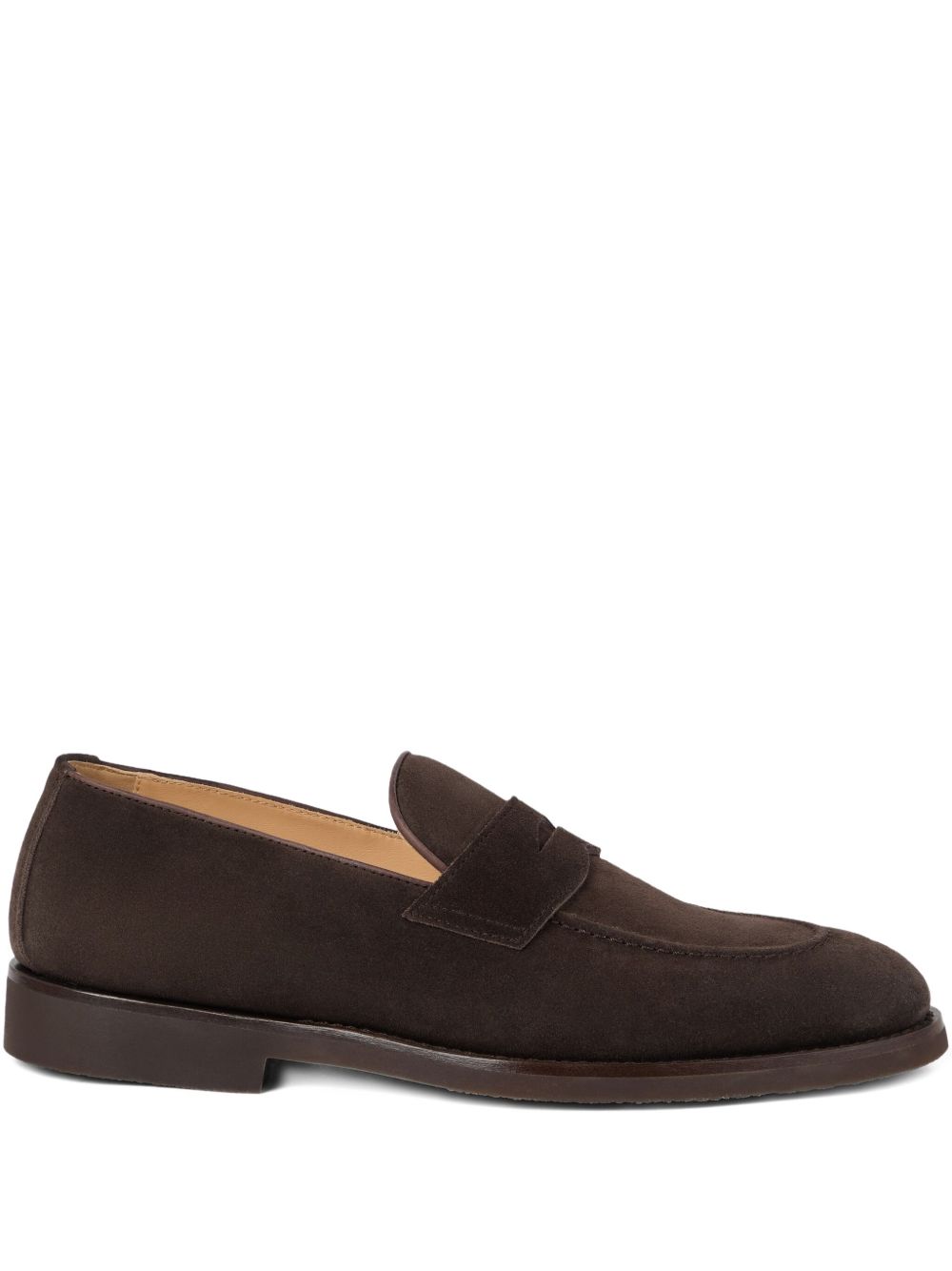 Brunello Cucinelli Suede Leather Loafers Black