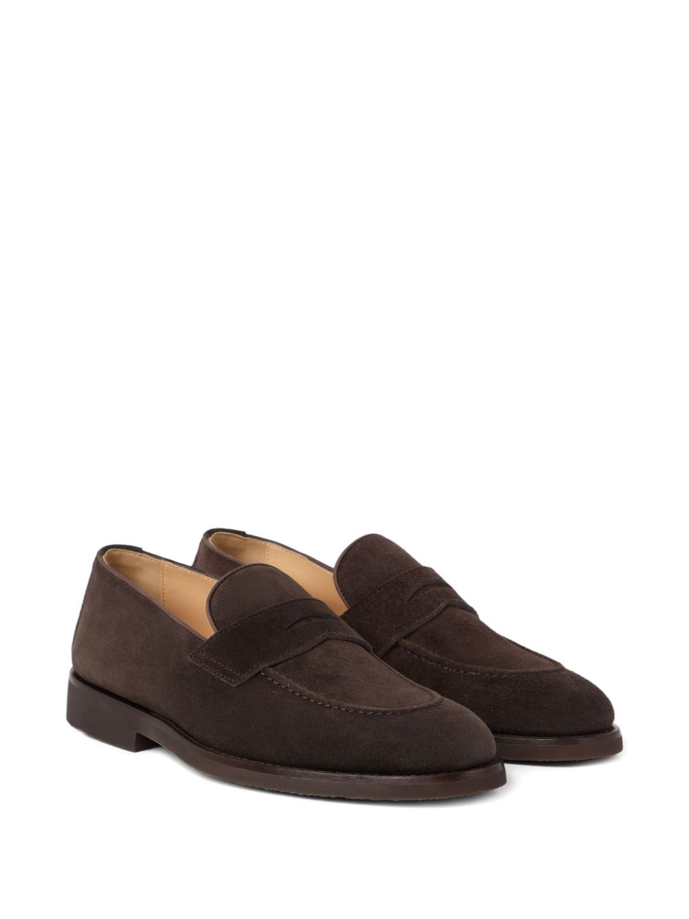 Brunello Cucinelli Suede Leather Loafers Black