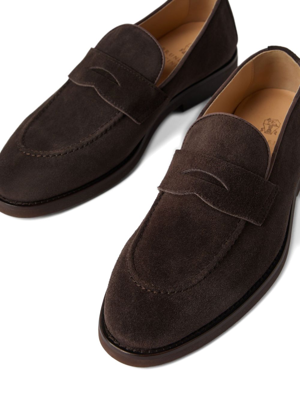 Brunello Cucinelli Suede Leather Loafers Black