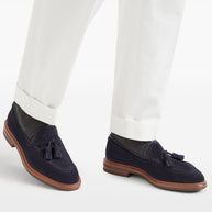 Brunello Cucinelli Suede Leather Loafers - Blue