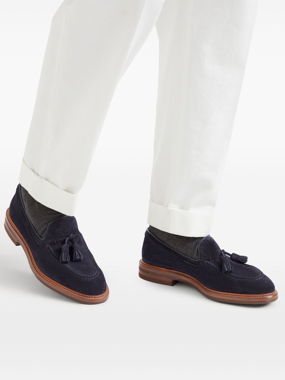 Brunello Cucinelli Suede Leather Loafers - Blue