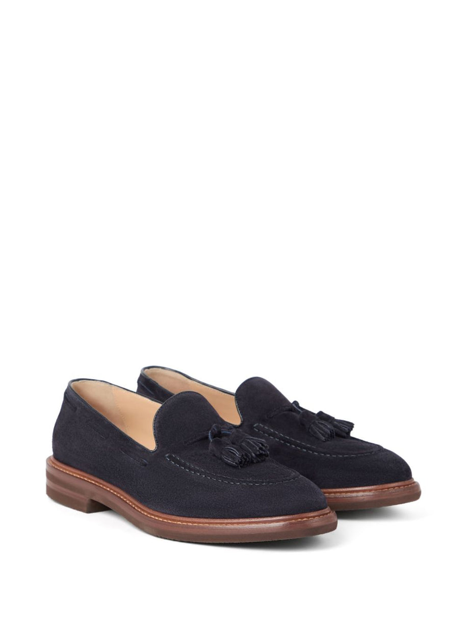 Brunello Cucinelli Suede Leather Loafers - Blue