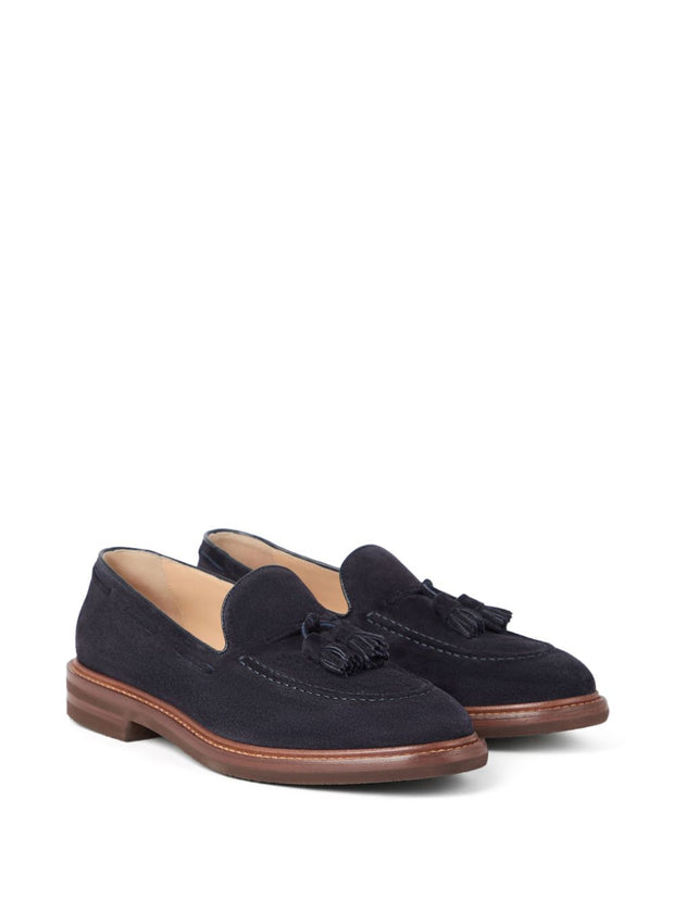 Brunello Cucinelli Suede Leather Loafers - Blue