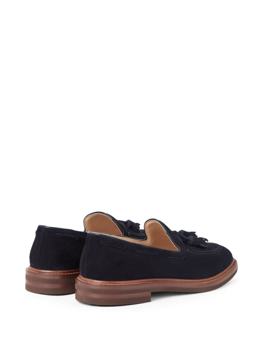 Brunello Cucinelli Suede Leather Loafers - Blue