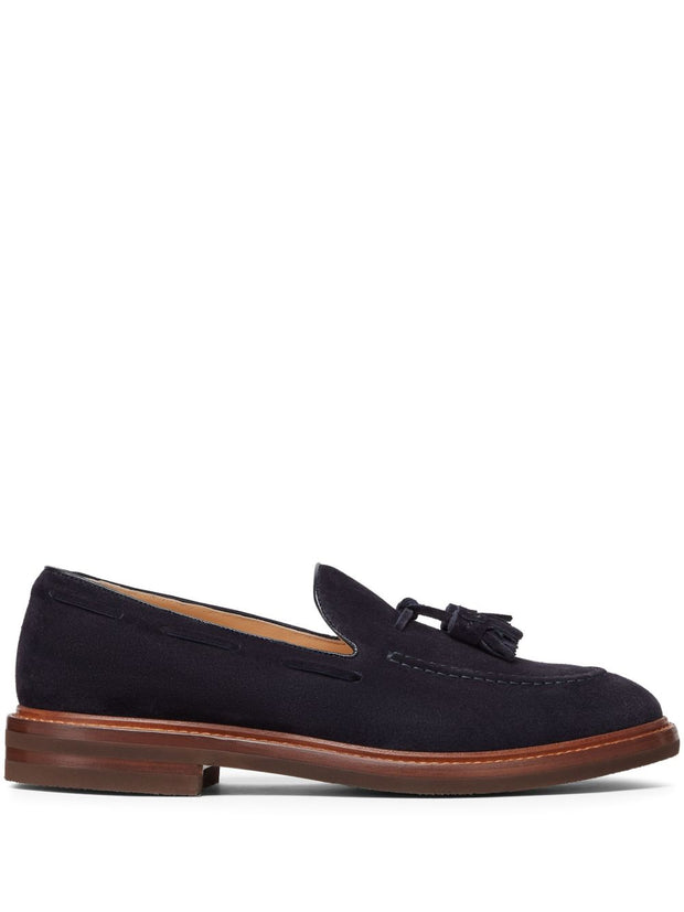 Brunello Cucinelli Suede Leather Loafers Blue