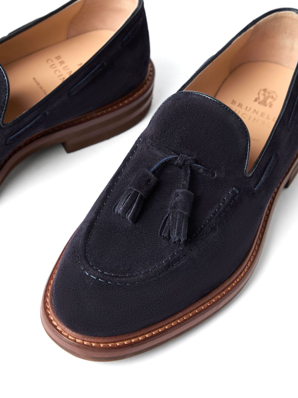 Brunello Cucinelli Suede Leather Loafers - Blue