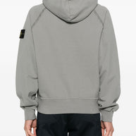Stone Island Logo Cotton Hoodie - Grey