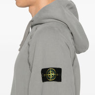 Stone Island Logo Cotton Hoodie - Grey