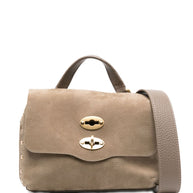 Zanellato Baby Postina Messenger Bag In Nubuck Leather Brown Brandy