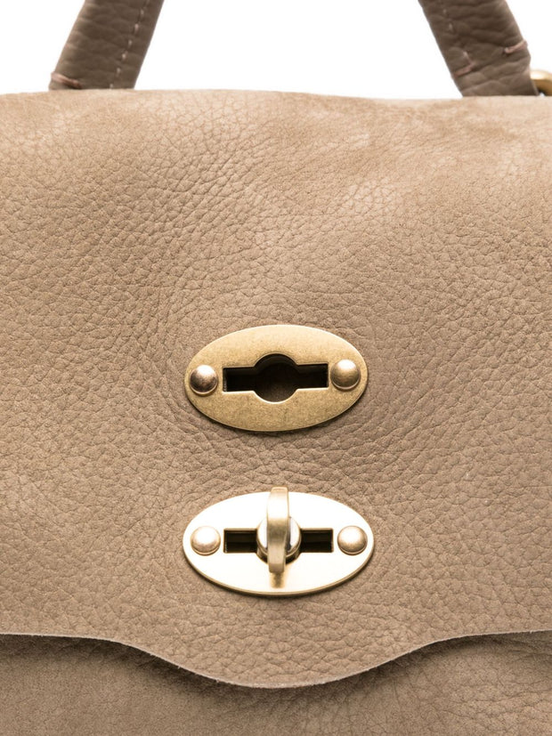 Zanellato Baby Postina Messenger Bag In Nubuck Leather Brown Brandy