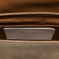 Zanellato Baby Postina Messenger Bag In Nubuck Leather Brown Brandy