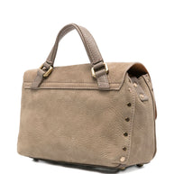 Zanellato Baby Postina Messenger Bag In Nubuck Leather Brown Brandy