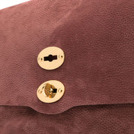 Zanellato Postina Jones Medium Handbag In Vinaccio Suede Leather