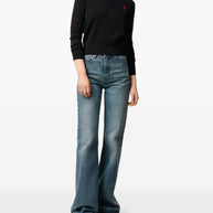 Ami Paris Ami De Coeur Wool Sweater - Black