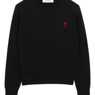 Ami Paris Ami De Coeur Wool Sweater - Black