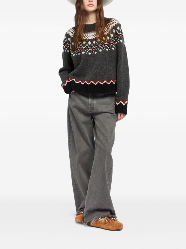 Alanui Sweet Winter Wool Crewneck Jumper - Black