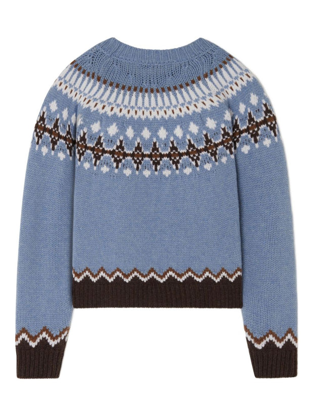 Alanui Sweet Winter Wool Crewneck Jumper - Clear Blue