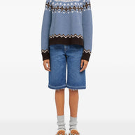 Alanui Sweet Winter Wool Crewneck Jumper - Clear Blue