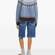 Alanui Sweet Winter Wool Crewneck Jumper - Clear Blue