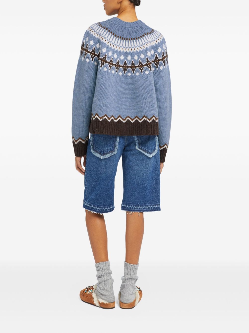 Alanui Sweet Winter Wool Crewneck Jumper - Clear Blue