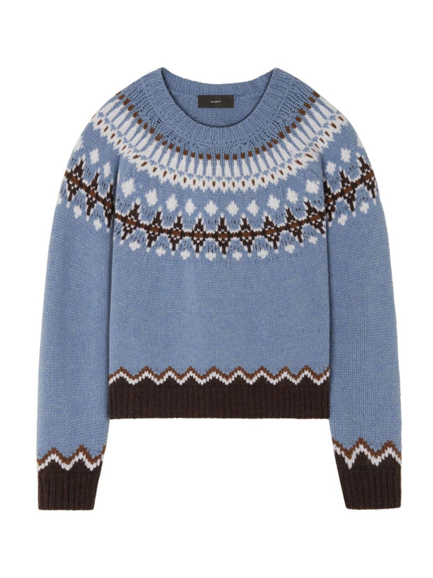 Alanui Sweet Winter Wool Crewneck Jumper - Clear Blue