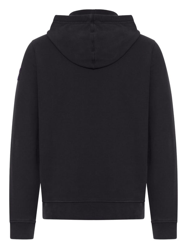 Stone Island Logo Cotton Hoodie - Black