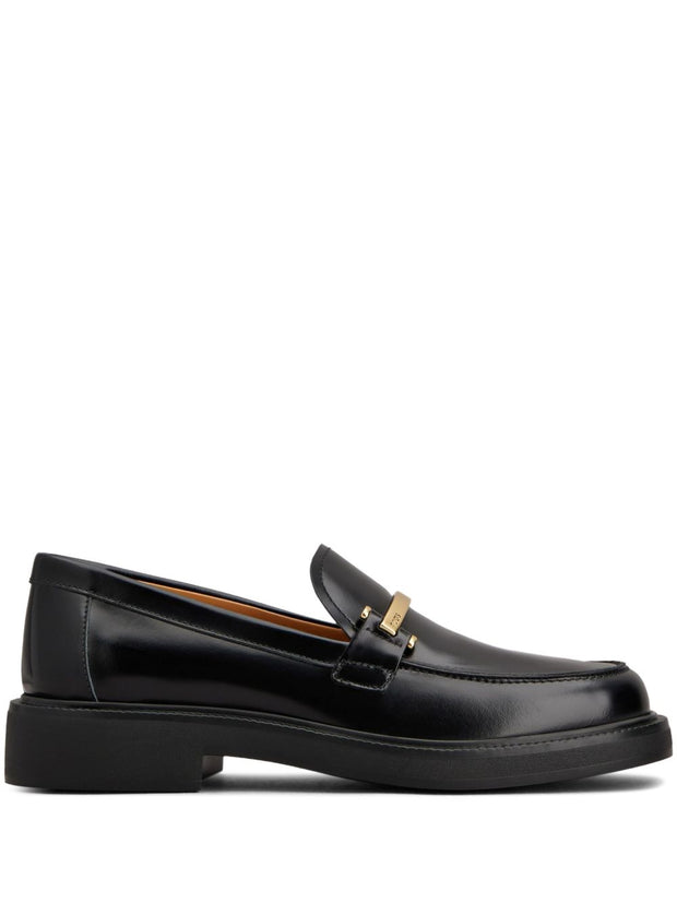 Tod's Flat Leather Loafers - Black