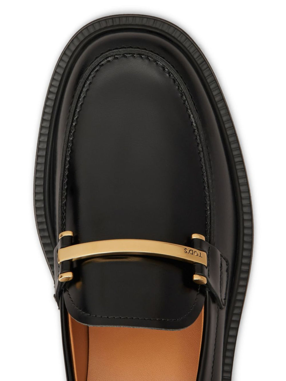 Tod's Flat Leather Loafers - Black