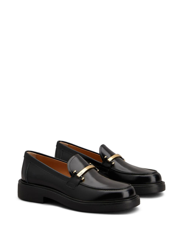 Tod's Flat Leather Loafers - Black