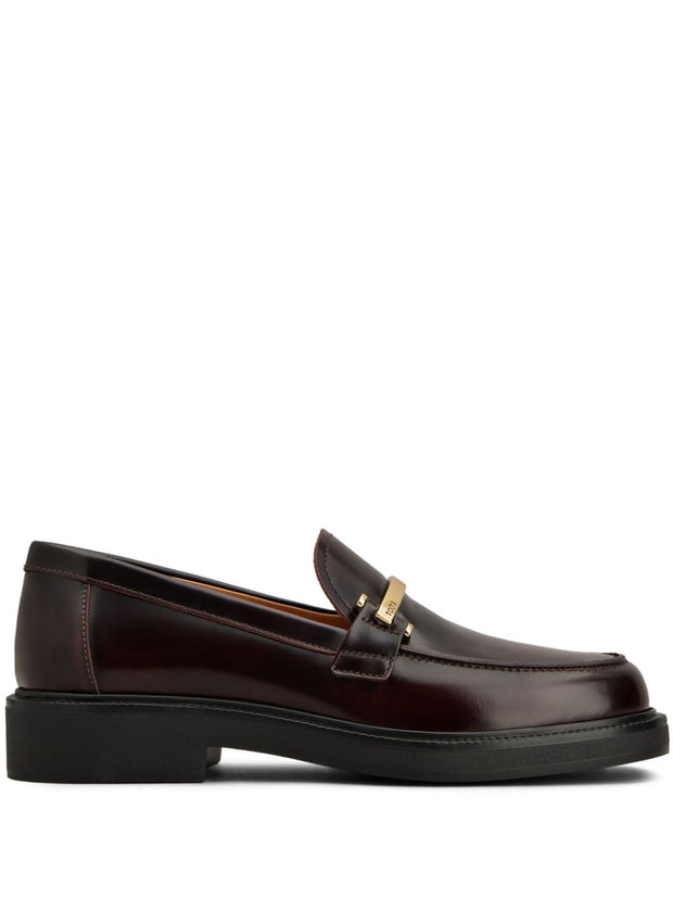 Tod's Flat Leather Loafers - Bordeaux