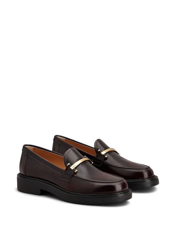 Tod's Flat Leather Loafers - Bordeaux
