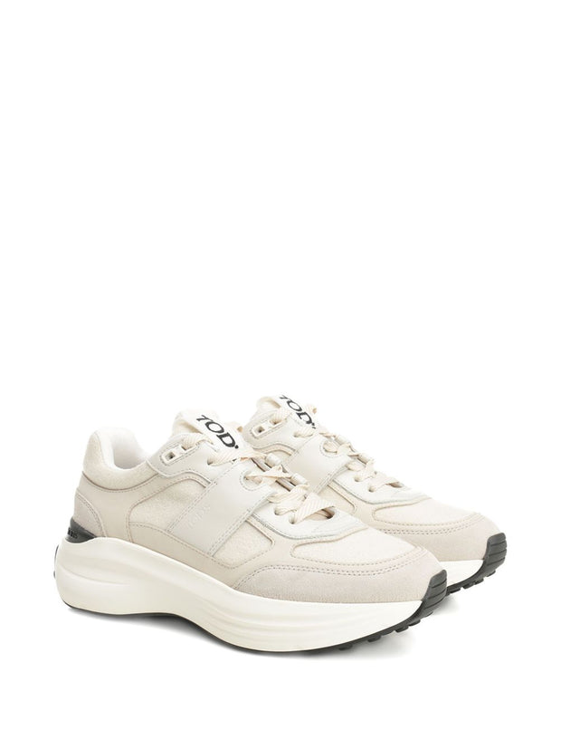 Tod's Leather And Suede Sneakers - Beige