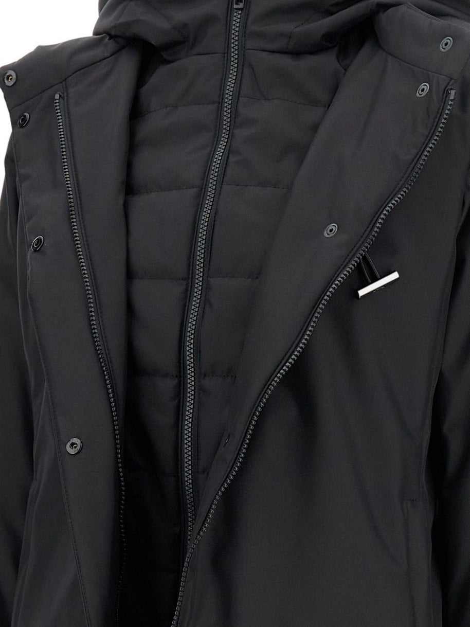 Fay Toggle Parka Coat - Black