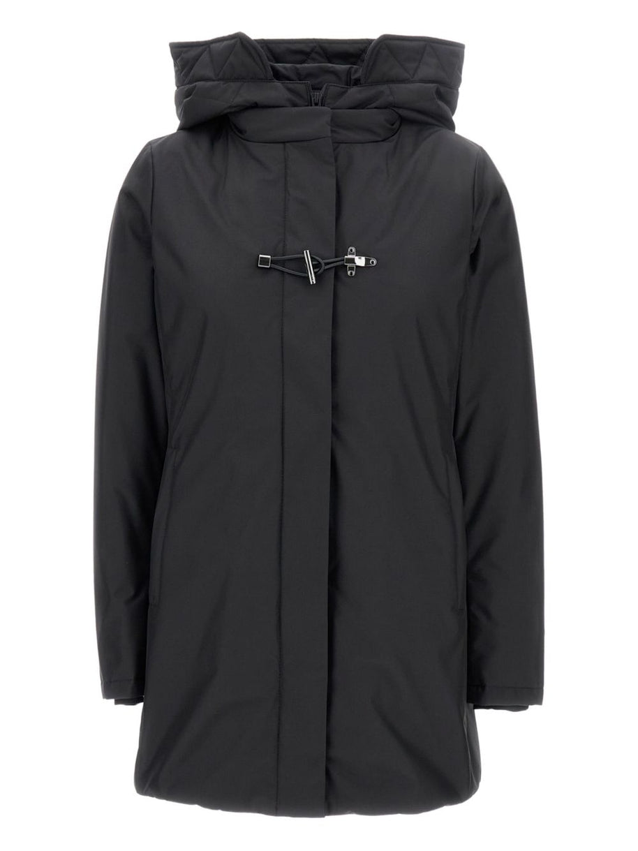 Fay Toggle Parka Coat - Black