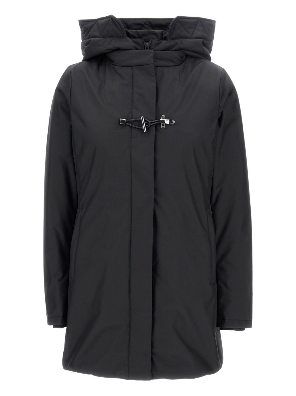 Fay Toggle Parka Coat - Black