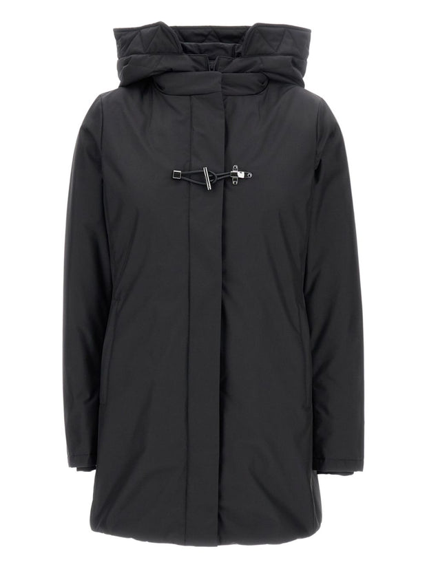 Fay Toggle Parka Coat - Black