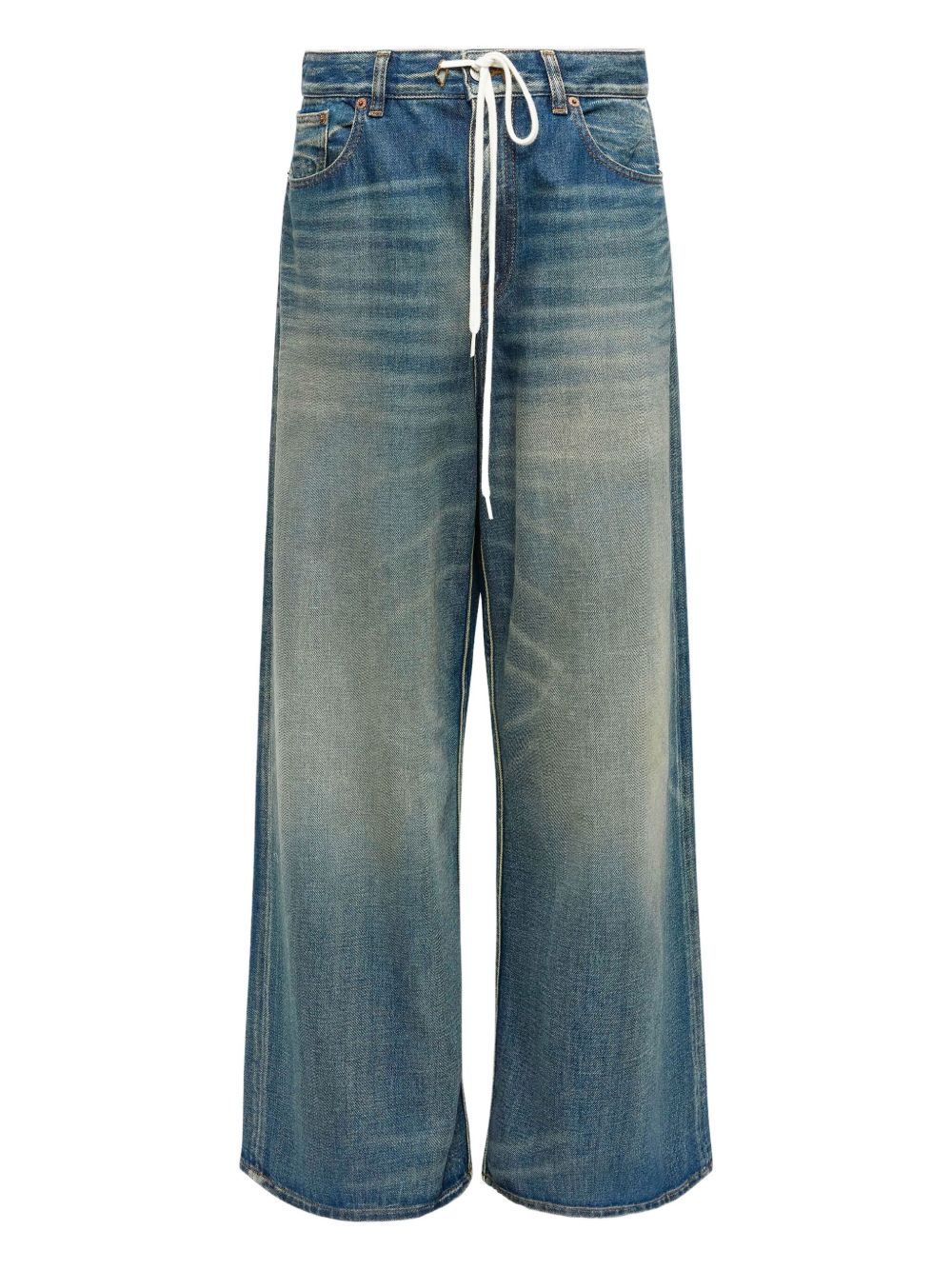 MM6 Maison Margiela Wide-leg Denim Cotton Jeans - Clear Blue