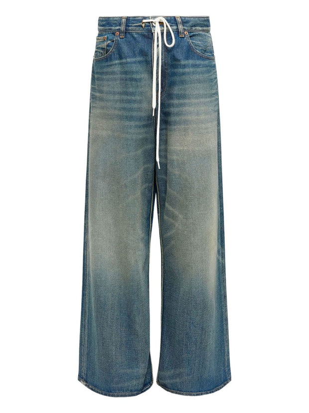 MM6 Maison Margiela Wide-leg Denim Cotton Jeans - Clear Blue